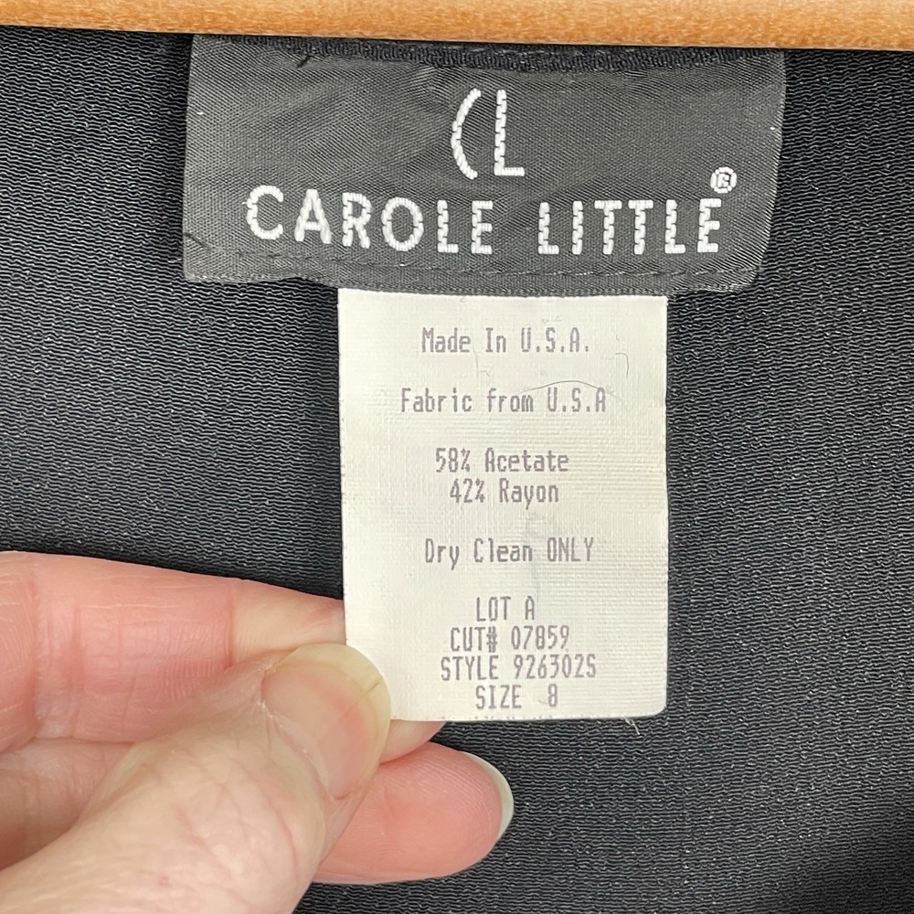 VTG Carole Little Drape Neck Fit Flare Maxi Dress Size 8 Minimalist 90s Elegant - Picture 6 of 8
